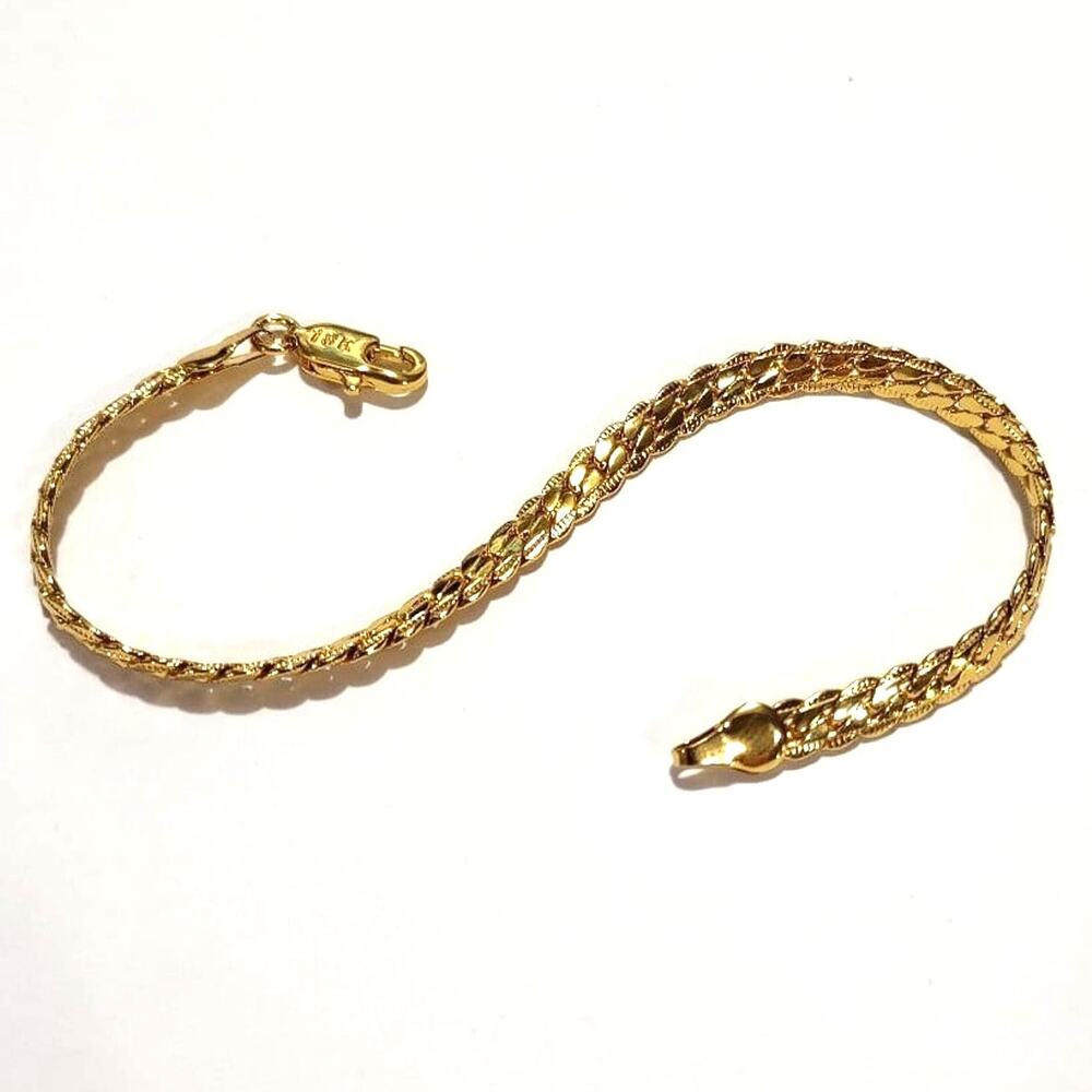 18k Genuine Gold Plated Bracelet Cuban Snake Chain Valentine's Birthday Gift NEW
